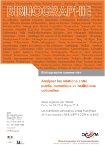Analyser les relations entre public, numérique et institutions culturelles