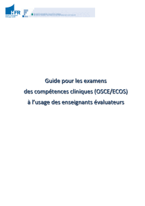 Guide pour les examens des compétences cliniques (OSCE