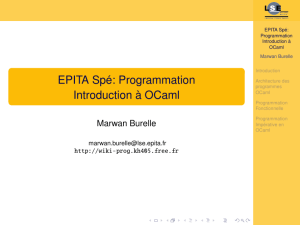 EPITA Spé: Programmation Introduction à OCaml - wiki-prog