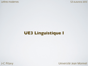 UE3 Linguistique I - ALL