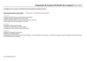 Progression de Français CE2 (Etude de la Langue) 2014-2015