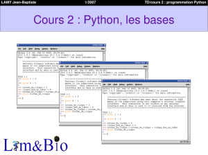 Cours 2 : Python, les bases