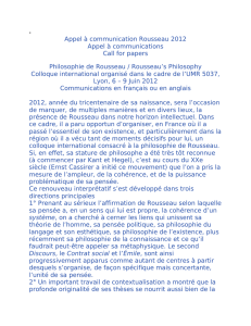 Appel à communication Rousseau 2012 Appel à communications