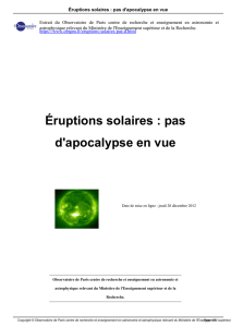 Éruptions solaires : pas d`apocalypse en vue