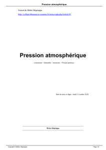 Pression atmosphérique - Collège Hégésippe Hoarau