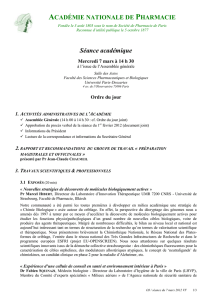 Séance académique - Académie Nationale de Pharmacie