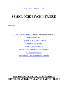 SEMIOLOGIE PSYCHIATRIQUE