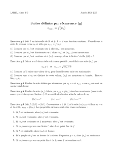 Suites définies par récurrence (g) un+1 = f(u