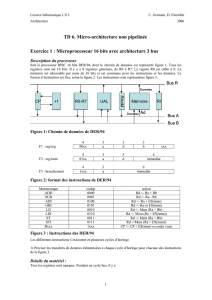 TD 6. Micro-architecture non pipelinée Exercice 1 : Microprocesseur