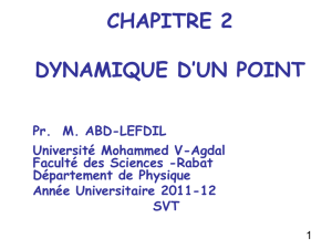 CHAPITRE 2 LOIS DE NEWTON - Faculté des Sciences de Rabat