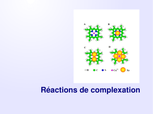 Réactions de complexation - Cours de chimie générale