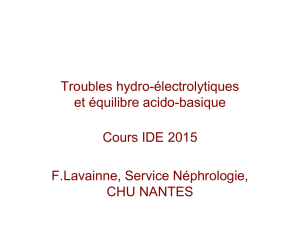 Troubles hydro-électrolytiques et équilibre acido