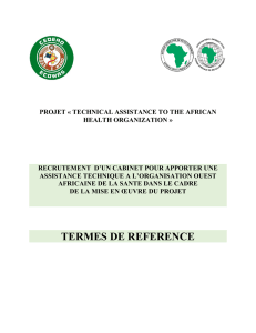 TERMES DE REFERENCE - Organisation Ouest Africaine de la Santé