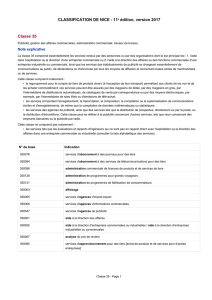 CLASSIFICATION DE NICE - 11e édition, version 2017