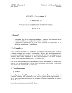 6GEI620 - Électronique II Laboratoire #2 1. Objectifs 2