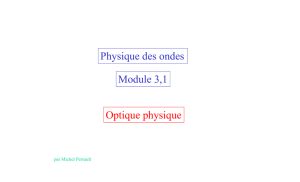 Physique des ondes Module 3,1 Optique physique