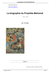 La biographie du Prophète Mahomet