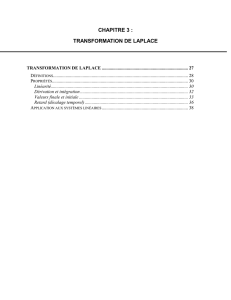 CHAPITRE 3 : TRANSFORMATION DE LAPLACE
