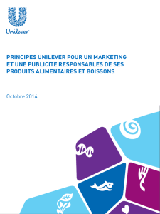 Principes Unilever pour un marketing et un publicité responsables
