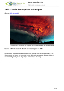 2011 : l`année des éruptions volcaniques