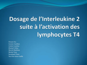 Dosage de l`Interleukine 2 suite à l`activation des lymphocytes T4