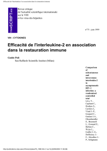 Efficacité de l`interleukine-2 en association dans la restauration