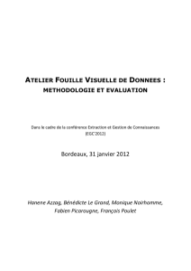Actes de l`Atelier Fouille Visuelle de Données : méthodologie et