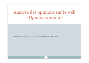 Analyse des opinions sur le web - Opinion mining