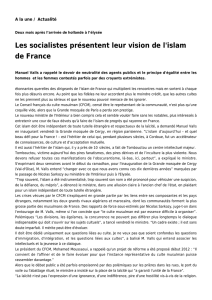 Les socialistes présentent leur vision de l`islam de France