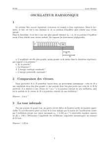 Oscillateur harmonique - Physique PCSI1 Lycée Michelet