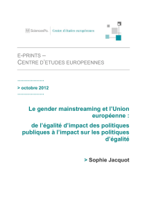 Le gender mainstreaming et l`Union européenne