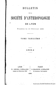 sociéte d`anthropologie - Société linnéenne de Lyon