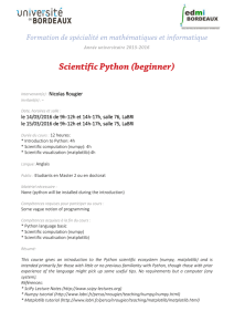 Scientific Python (beginner) - Institut de Mathématiques de Bordeaux