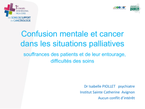Confusion mentale et cancer : souffrances des patients et de leur
