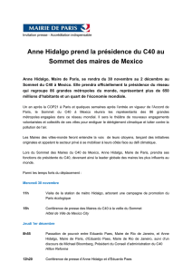 Anne Hidalgo prend la présidence du C40 au Sommet des maires