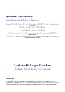 Feuille de route pour le SFC - Association Française du Syndrome