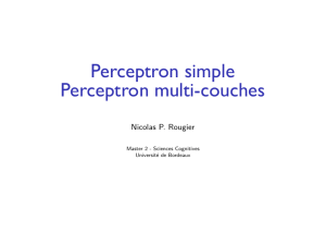 Perceptron simple Perceptron multi-couches