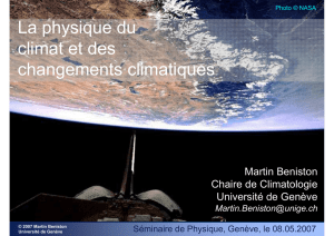 La physique du climat et des changements climatiques