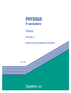 Physique 5e secondaire Optique PHY-5041-2