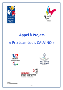 Appel à Projets « Prix Jean-Louis CALVINO
