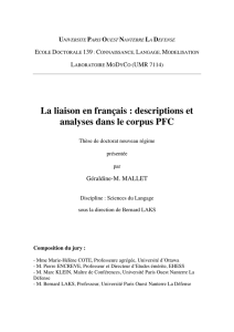 La liaison en français : descriptions et analyses dans le corpus PFC
