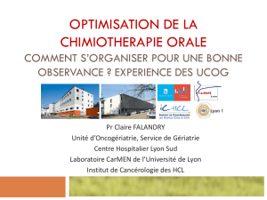 OPTIMISATION DE LA CHIMIOTHERAPIE ORALE