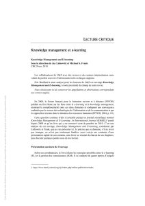 Knowledge management et e-learning