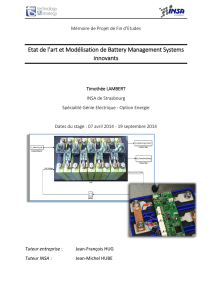 Etat de l`art et Modélisation de Battery Management Systems