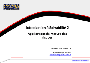Introduction à Solvabilité 2 - Applications de mesures des risques