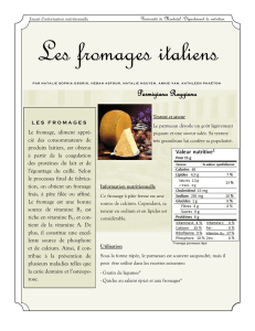 Parmigiano Reggiano - Département de nutrition