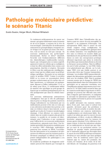 Pathologie moléculaire prédictive: le scénario Titanic