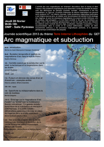Arc magmatique et subduction