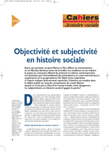 Objectivité et subjectivité en histoire sociale - Ihs-CGT