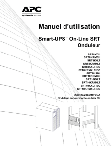 Manuel d`utilisation Smart-UPS™ On